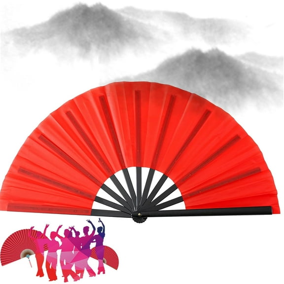 Tingzi Line Dance Popping Fan, Boots on the Ground Hand Fan, Large Clacking Fans for Line Dancing, Foldable Handheld Line Dance Fans for Dance, Party