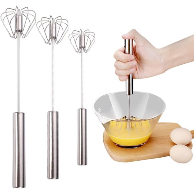 Tingzi Stainless Steel SemiAutomatic Whisk, Upgraded Semi Automatic