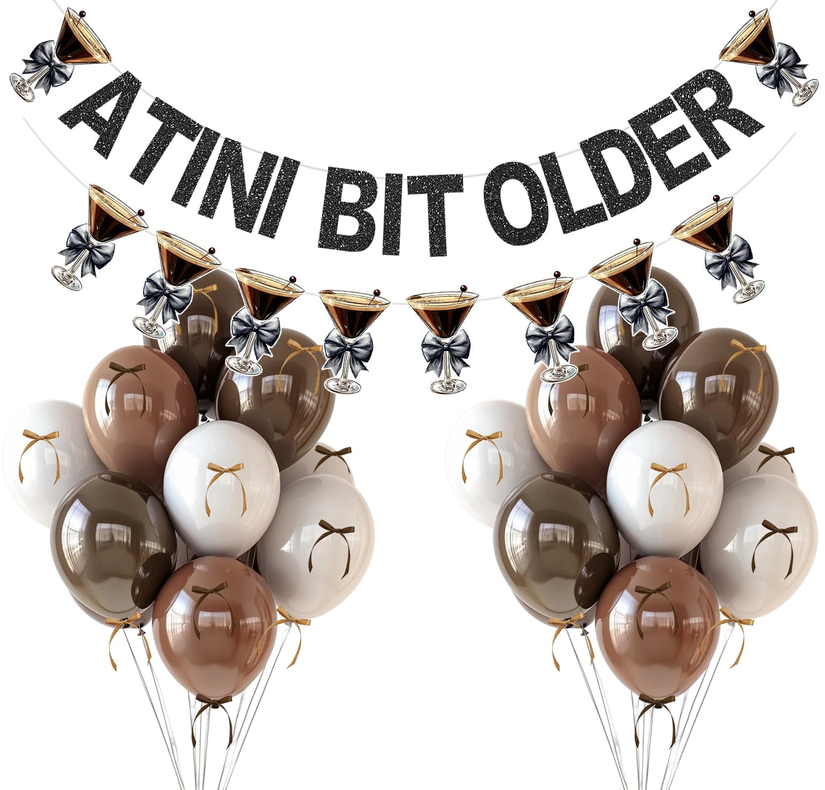 "A Tini Bit Older" Banner – Grüne Martini-Geburtstagsdeko Zum Selberbasteln – Partydekoration