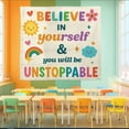 thumbnail image 1 of TiniDecor Believe in Yourself Tapestry, 60"x90" Rainbow Motivational Wall Hanging, Classroom Decor, 1 of 4