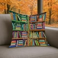 thumbnail image 1 of TiniDecor Bookshelf Pillow, 16x16" Poly Oxford, Cozy Book Nook Cushion, Literary Home Decor, 1 of 5