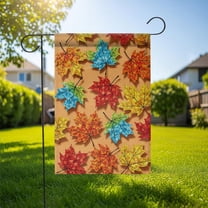 TiniDecor Colorful Autumn Leaves Garden Flag – 12”x18” Fall Outdoor Yard Decor, Vibrant Maple Leaf Design