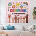 thumbnail image 1 of TiniDecor Everyone is Welcome Tapestry, 40"x60" Pink Diversity Wall Hanging, Inclusive Classroom Decor, 1 of 4