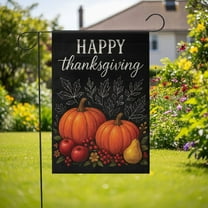 TiniDecor Happy Thanksgiving Garden Flag – 12”x18” Fall Outdoor Decor, Pumpkin Harvest Yard Flag