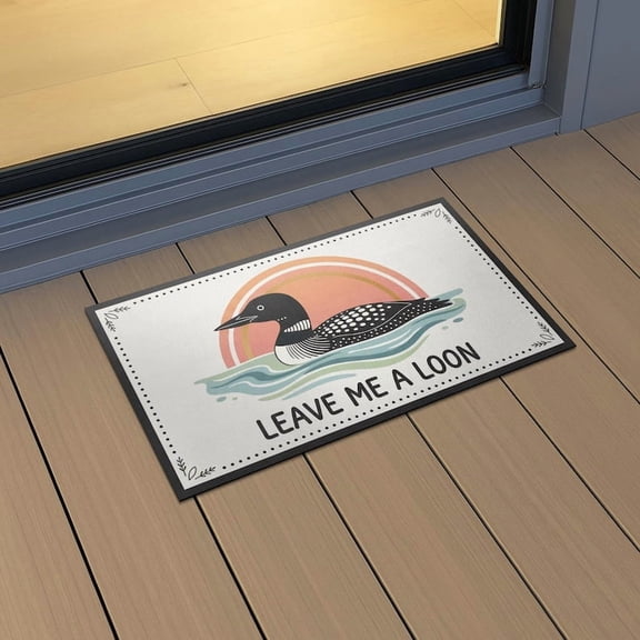 TiniDecor Leave Me a Loon Doormat - 18"x30" Funny Bird Entry Mat, Lake Cabin Decor, Nature Lover Gift