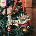 thumbnail image 1 of TiniDecor Reindeer Sleigh Ornament 2025, Stained Glass Style Acrylic, Festive Christmas Tree Hanging, 1 of 4