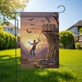 thumbnail image 1 of TiniDecor Zombie Bungee Garden Flag – 36”x60” Halloween Horror Outdoor Decor, Spooky Cliff Scene, 1 of 5