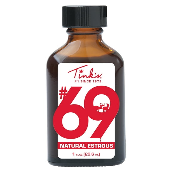 Tink's #69 Doe-In-Rut Estrous Doe Urine Glass Bottle 1 oz. Deer Scent Lure
