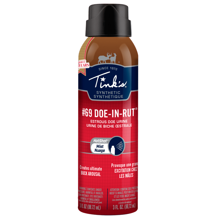 Tink's #69 Doe-in-Rut Synthetic Estrous Doe Urine Hot Shot Mist 3 oz. 