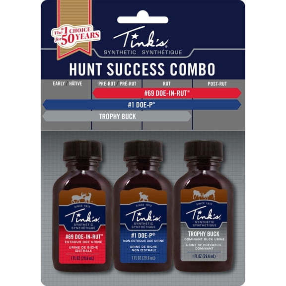Dead Down Wind W5999 Hunt Success Kit Synthetic Deer Attractant Doe-In-Rut/Doe-P/Trophy Buck Scent 1 Oz Bottle