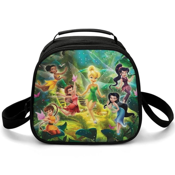 Tinker Be-l Lunch Bag Small Lunch Box Shoulder Strap Reusable Food Tote Bag for Snacks Drinks