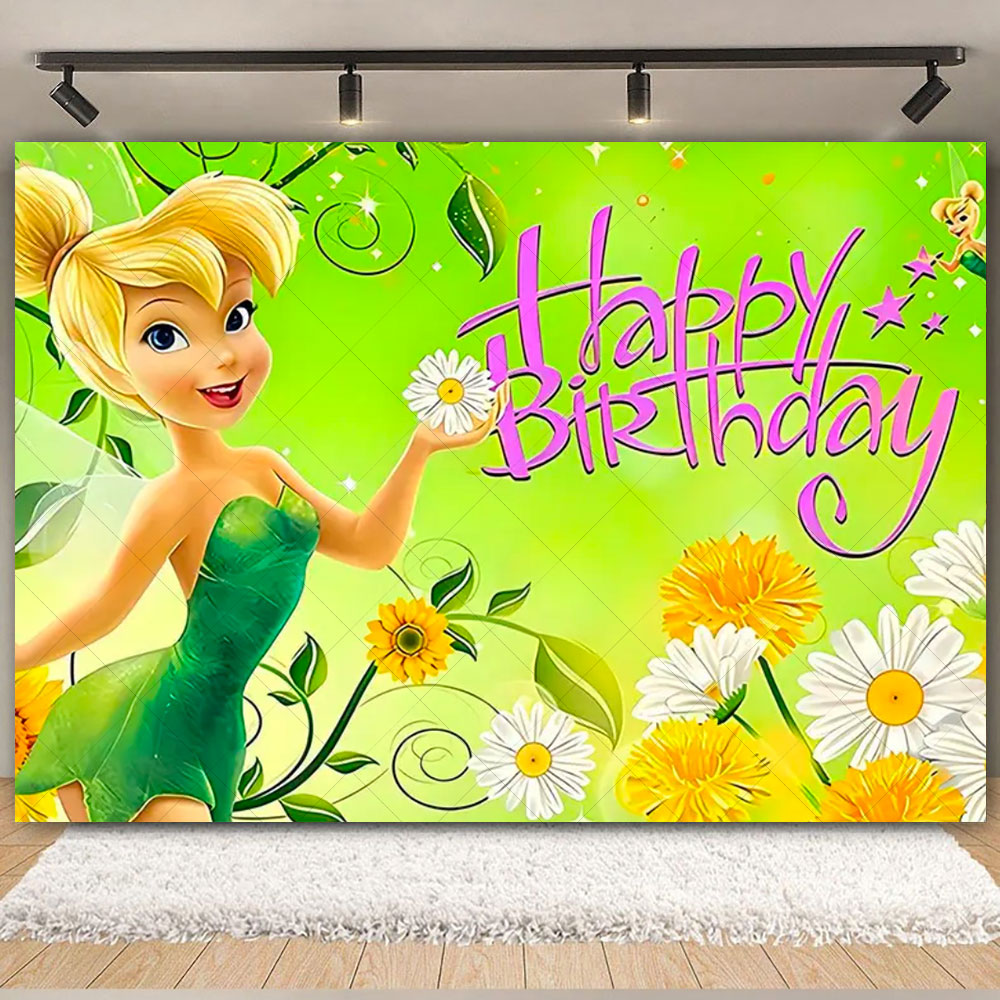 Tinker Bell Backdrop Banner Tinker Bell Theme Party Decoration for ...