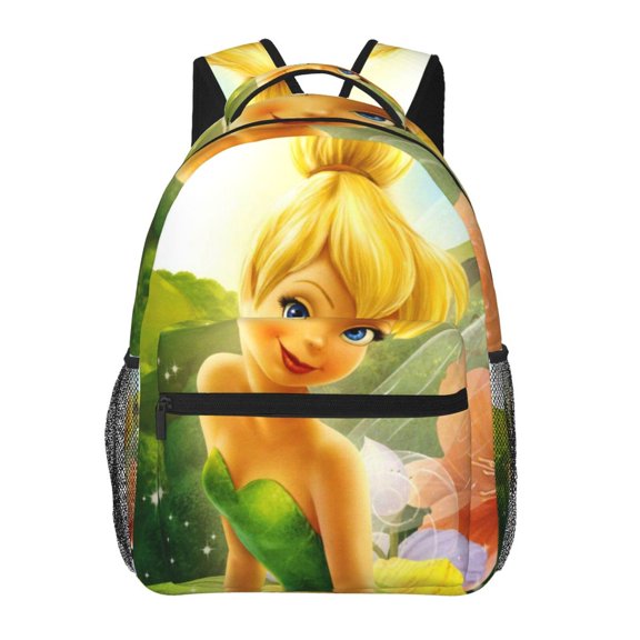 Tinker Bel Backpack Cute Cartoon Lightweight Backpacks Portable Outdoor Travel Backpack Laptop Bag