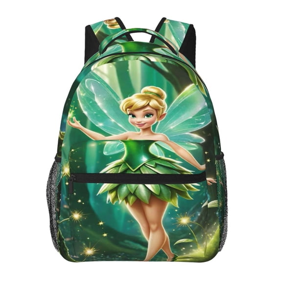 Tinker Bel Backpack Cute Cartoon Lightweight Backpacks Portable Outdoor Travel Backpack Laptop Bag