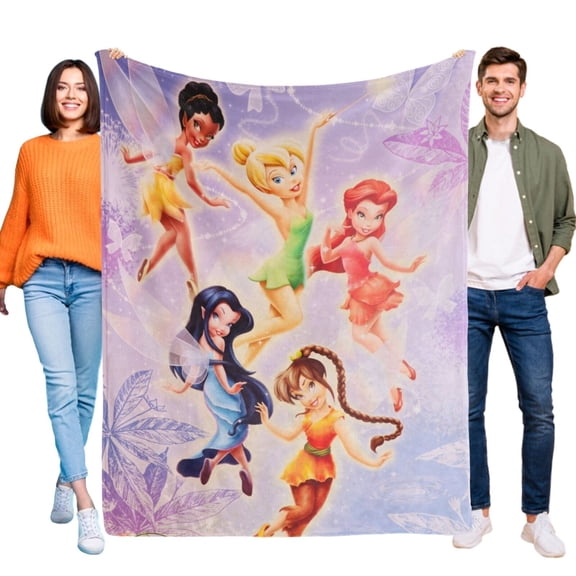 Tinker Bell Blanket Bed Sofa Throw Birthday Gift for Kids Cartoon Four Sizes
