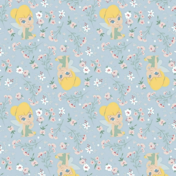 Tinker Bell Blue Cotton Fabric