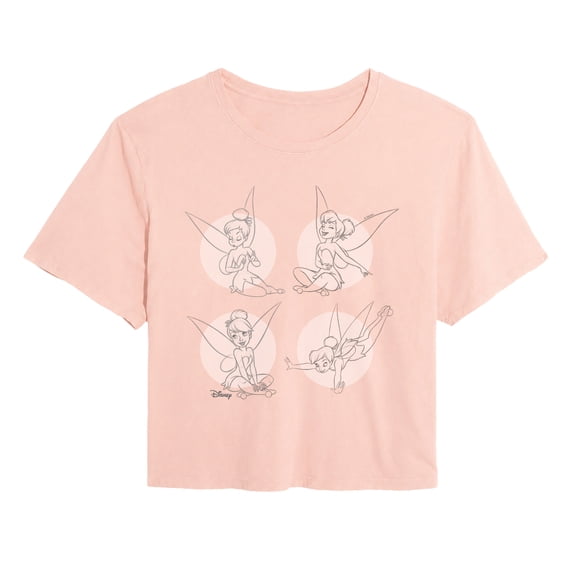 Tinker Bell - Circle Poses - Juniors Cropped Graphic T-Shirt