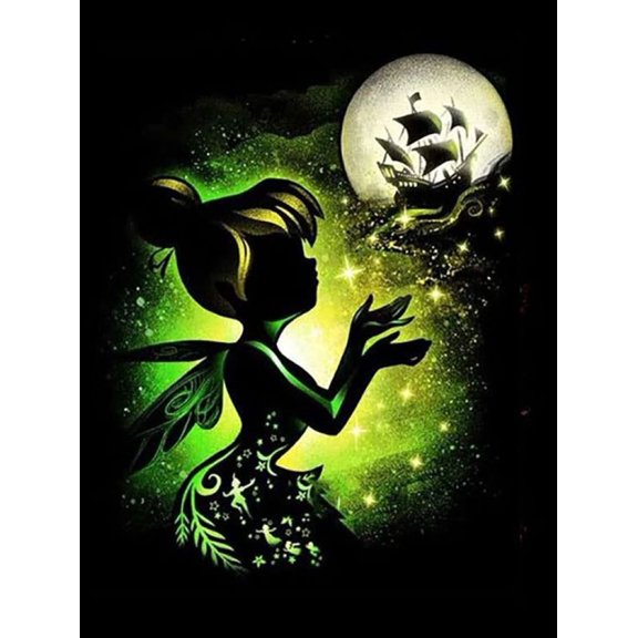 Tinker Bell Diamond Painting Kits for Adults Princess 5D Diamond Art Kit Paint by Number for Beginners, DIY Paint with Round Full Drill Diamonds Paintings Gem Art for Home Wall Decor Gift 12X16 Inch
