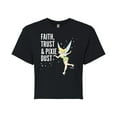 thumbnail image 1 of Tinker Bell - Faith Trust Pixie Dust - Juniors Cropped Cotton Blend T-Shirt, 1 of 5