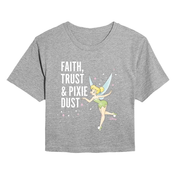 Tinker Bell - Faith Trust Pixie Dust Cropped Graphic T-Shirt