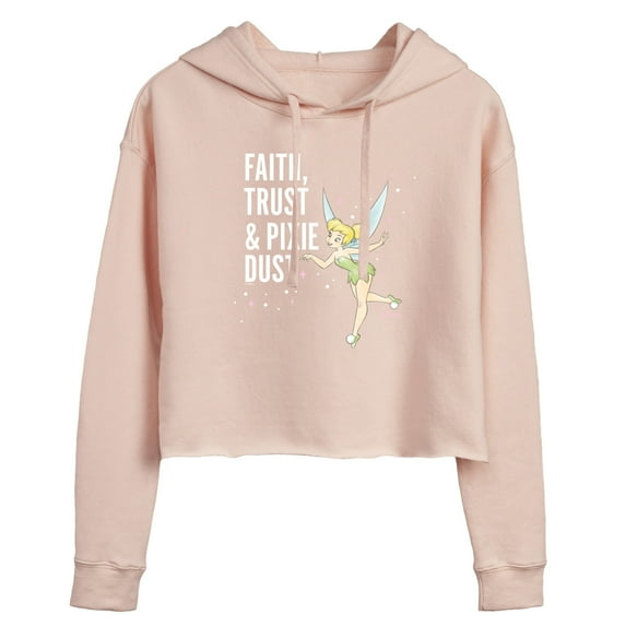 Tinker Bell - Faith Trust Pixie Dust - Juniors Cropped Pullover Hoodie