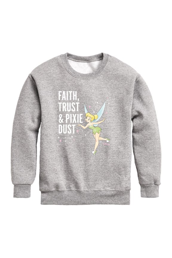- Faith, Trust, Pixie Dust - Youth Boys Crew Fleece Sweatshirt