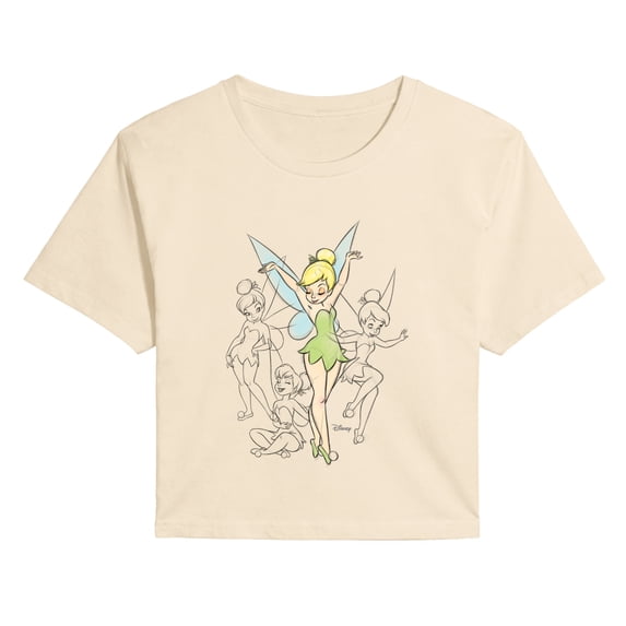 Tinker Bell - Hand Drawn Sketches Cropped Graphic T-Shirt