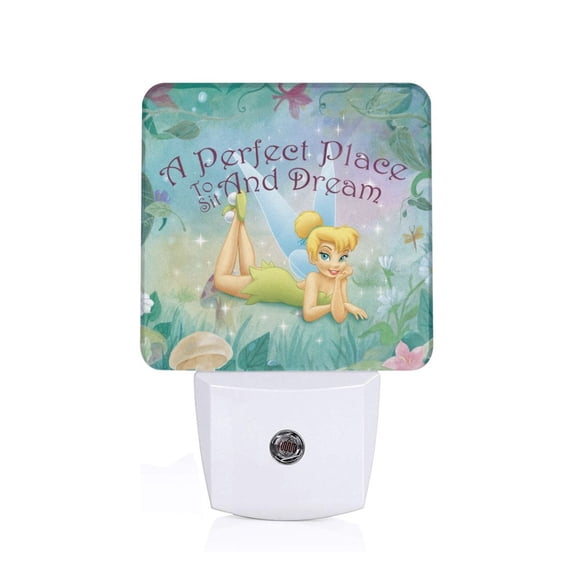 Tinker Bell LED Night Light Plug in,Dusk to Dawn Sensor,Cute Cartoon Night Lights Plug into Wall for Hallway Bedroom Stairway