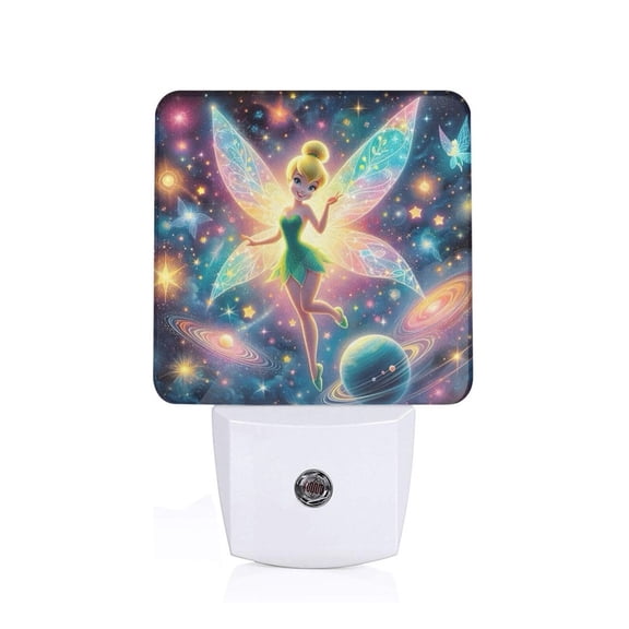 Tinker Bell LED Night Light Plug in,Dusk to Dawn Sensor,Cute Cartoon Night Lights Plug into Wall for Hallway Bedroom Stairway