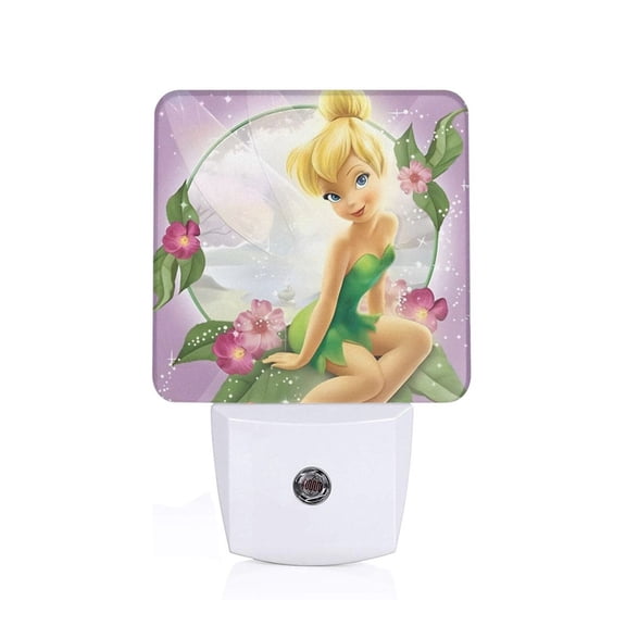 Tinker Bell LED Night Light Plug in,Dusk to Dawn Sensor,Cute Cartoon Night Lights Plug into Wall for Hallway Bedroom Stairway