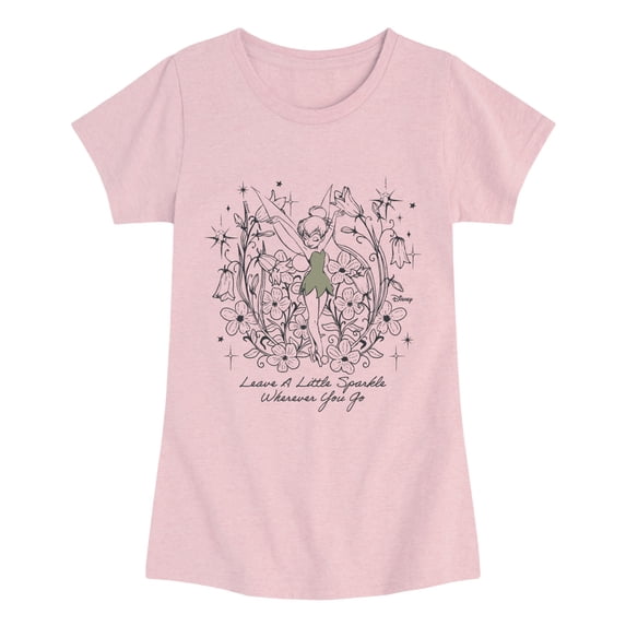 Tinker Bell - Leave Sparkle Fitted Short Sleeve Graphic T-Shirt