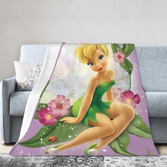 Tinker Bell and the Legend of the NeverBeast Fleece Throw Blanket, Super Soft Cozy Warm Flannel Blanket for Bed Sofa Couch Camping Travel, All Seasons Fuzzy Plush Blankets for Kids Adults Fans