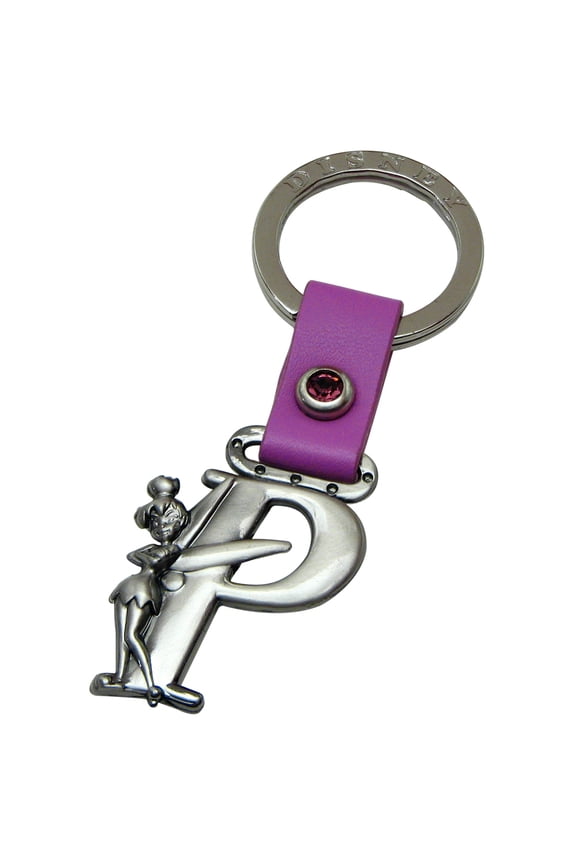 Tinker Bell Letter P Pewter Key Chain