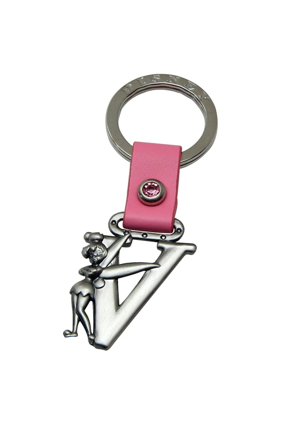 Tinker Bell Letter V Pewter Key Chain
