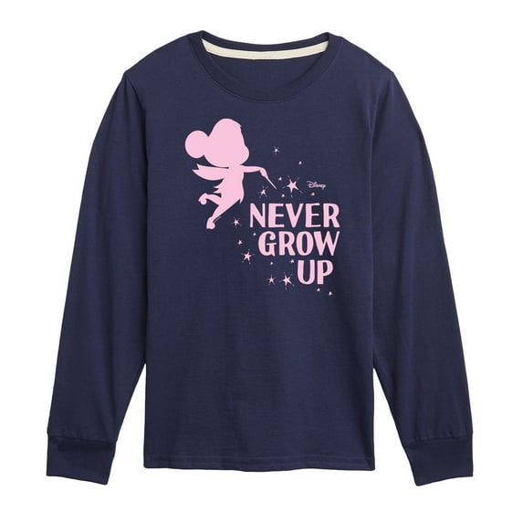 Tinker Bell - Never Grow Up - Toddler And Youth Long Sleeve Graphic T-Shirt