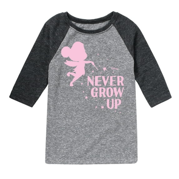 Tinker Bell - Never Grow Up - Toddler And Youth Raglan Graphic T-Shirt