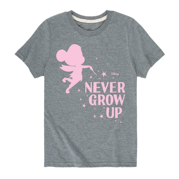 Tinker Bell - Never Grow Up - Toddler And Youth Short Sleeve Graphic T-Shirt