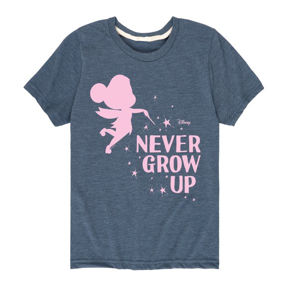 Tinker Bell - Never Grow Up  - Toddler And Youth Short Sleeve Graphic T-Shirt