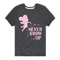 thumbnail image 1 of Tinker Bell - Never Grow Up  - Toddler And Youth Short Sleeve Graphic T-Shirt, 1 of 5