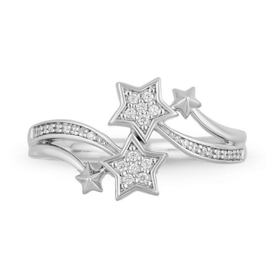 Tinker Bell Open By Pass Engagement Ring For Gift 1.9 Ct Diamond 14K White Gold Over