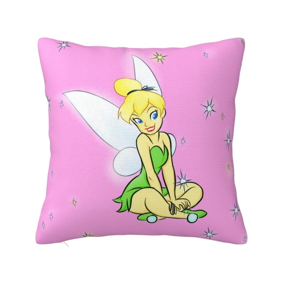 Tinker Bel Pillowcase Cartoon Pillow Cover Soft Couch Case Home Decorative Throw Pillow Case for Bed Living Room 12"X12"