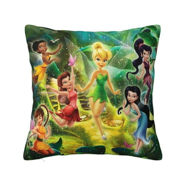 Tinker Bel Pillowcase Cartoon Pillow Cover Soft Couch Case Home Decorative Throw Pillow Case for Bed Living Room 12"X12"
