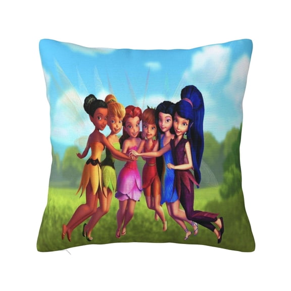 Tinker Bel Pillowcase Cartoon Pillow Cover Soft Couch Case Home Decorative Throw Pillow Case for Bed Living Room 12"X12"