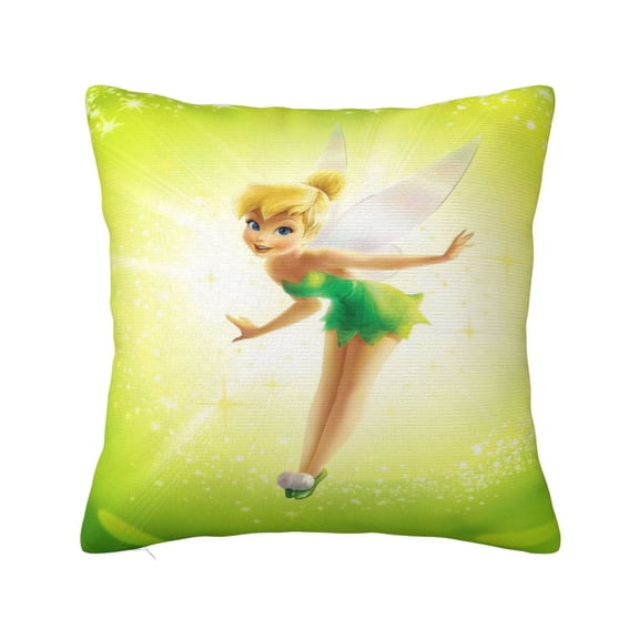 Tinker Bel Pillowcase Cartoon Pillow Cover Soft Couch Case Home Decorative Throw Pillow Case for Bed Living Room 12"X12"