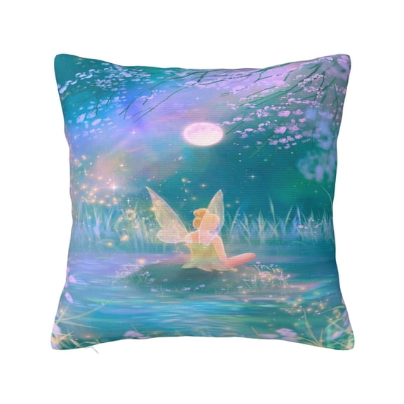 Tinker Bel Pillowcase Cartoon Pillow Cover Soft Couch Case Home Decorative Throw Pillow Case for Bed Living Room 12"X12"