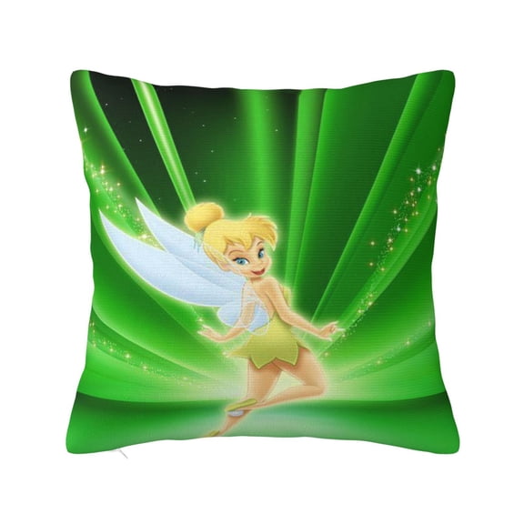 Tinker Bel Pillowcase Cartoon Pillow Cover Soft Couch Case Home Decorative Throw Pillow Case for Bed Living Room 16"X16"