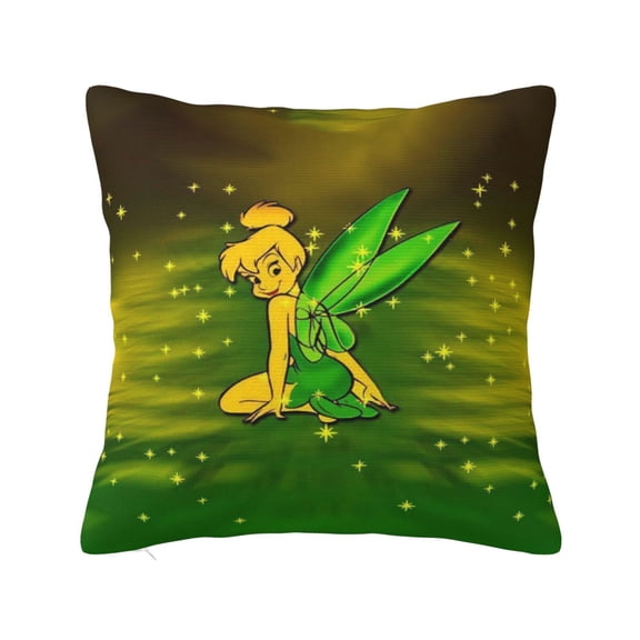 Tinker Bel Pillowcase Cartoon Pillow Cover Soft Couch Case Home Decorative Throw Pillow Case for Bed Living Room 16"X16"