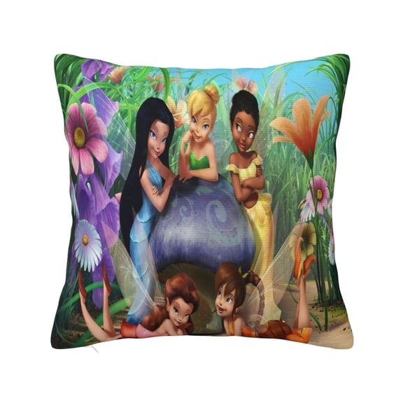 Tinker Bel Pillowcase Cartoon Pillow Cover Soft Couch Case Home Decorative Throw Pillow Case for Bed Living Room 18"X18"