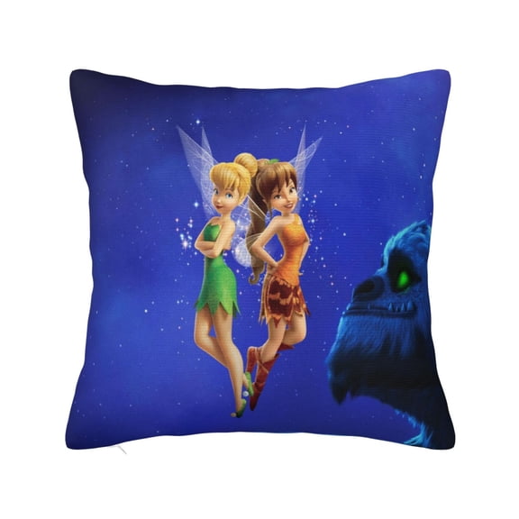 Tinker Bel Pillowcase Cartoon Pillow Cover Soft Couch Case Home Decorative Throw Pillow Case for Bed Living Room 18"X18"