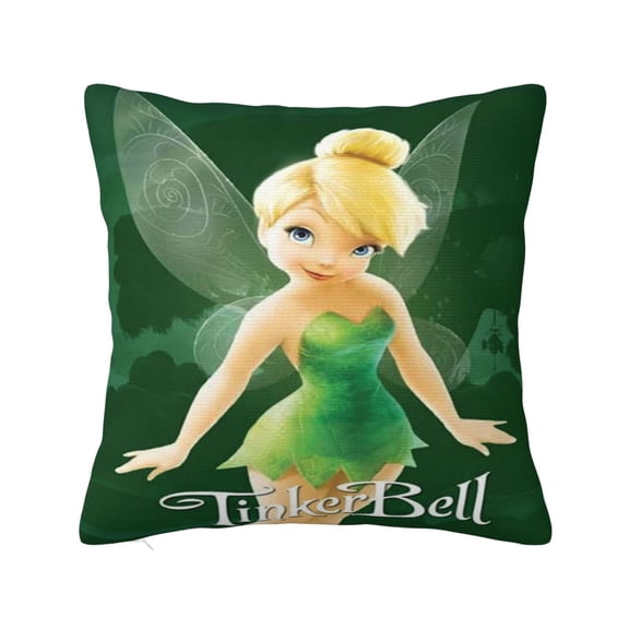 Tinker Bel Pillowcase Cartoon Pillow Cover Soft Couch Case Home Decorative Throw Pillow Case for Bed Living Room 18"X18"